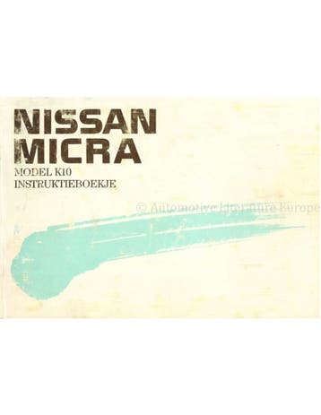 1989 NISSAN MICRA INSTRUCTIEBOEKJE NEDERLANDS