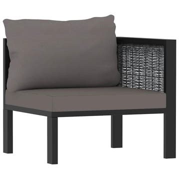 vidaXL Hoekbank sectioneel met linkerarmleuning poly rattan, Verzenden
