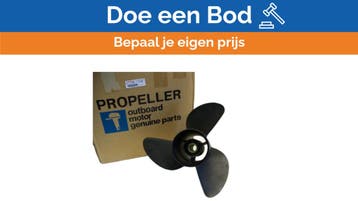 Bieden: Yamaha aluminium 3-blads propeller zwart - 6K1-4597, Sports nautiques & Bateaux, Ophalen of Verzenden