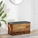 vidaXL Opbergbankje 82x42x45 cm bewerkt hout oud houtkleurig, Verzenden, Nieuw