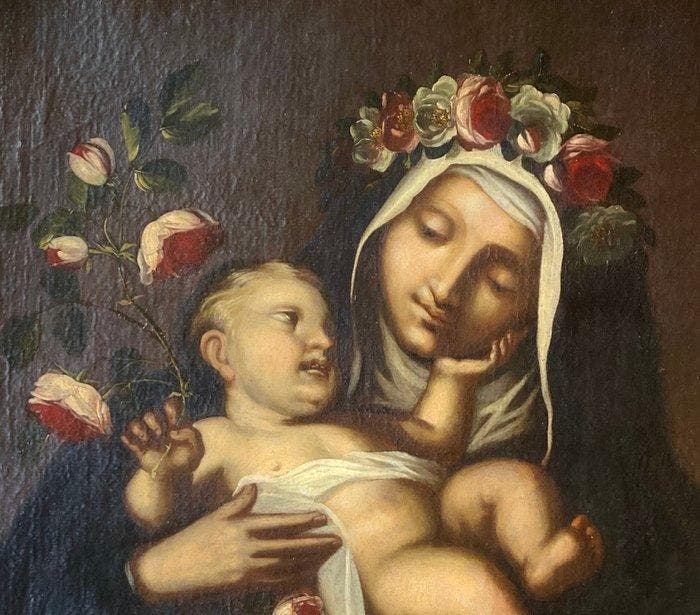Italiaanse school (XVII) - Saint Rose of Lima with the, Antiquités & Art, Art | Peinture | Classique