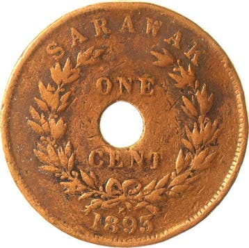 Brits-Borneo - Sarawak. One Cent 1893 Charles Brooke (Zonder