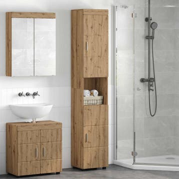 vidaXL Badkamerkast set TULUM Artisan Eiken 37 x 31,5 x 203, Verzenden, Nieuw