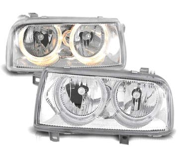 PHARES VOLKSWAGEN VW VENTO 92-98 ANGEL EYES FOND CHROMÉ, Auto-onderdelen, Verzenden