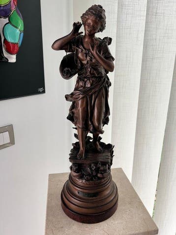 Ernest Rancoulet (1870-1915) - sculptuur, LEcho - 50 cm -