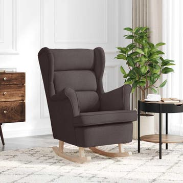 vidaXL Schommelstoel 74x90x102 cm stof donkerbruin, Huis en Inrichting, Fauteuils, Verzenden, Nieuw