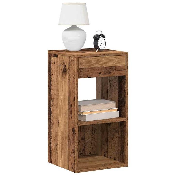 vidaXL Nachtkastjes 2 st met lade 35x34x66,5 cm oud, Huis en Inrichting, Slaapkamer | Nachtkastjes, Nieuw, Verzenden