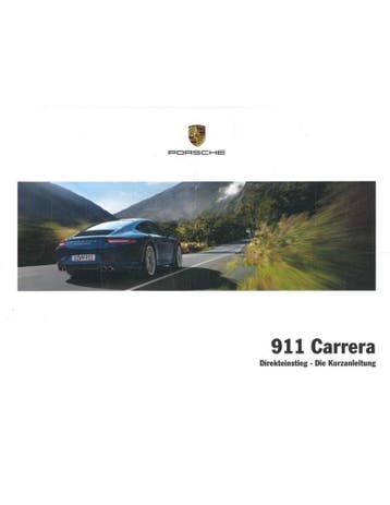 2012 PORSCHE 911 CARRERA VERKORT INSTRUCTIEBOEKJE DUITS