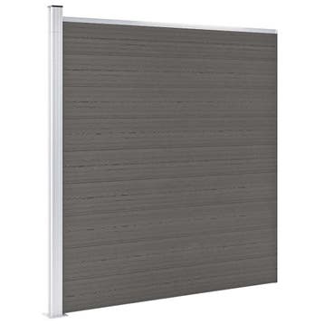 vidaXL Schutting 175x186 cm HKC grijs, Verzenden, Nieuw