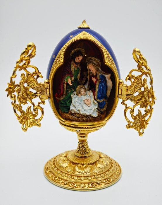 Œuf Fabergé - Maison Fabergé Un Roi est Né Œuf de collection, Antiquités & Art, Curiosités & Brocante