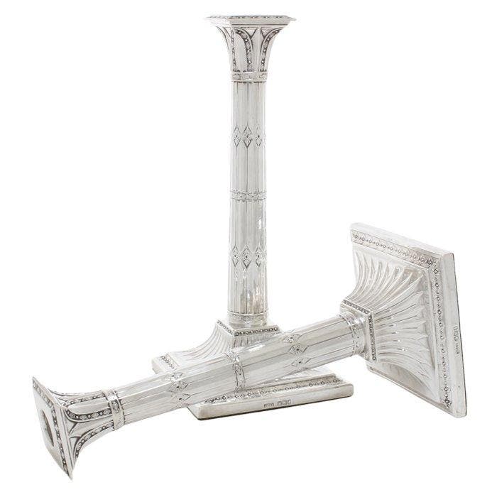James Dixon & Sons Ltd, Sheffield 1892 - Kaarsenhouder (2) -, Antiquités & Art, Antiquités | Argent & Or