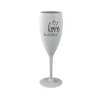 Champagne Glas Wit Love Herbruikbaar 120ml, Verzenden, Nieuw