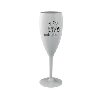 Champagne Glas Wit Love Herbruikbaar 120ml, Verzenden, Nieuw