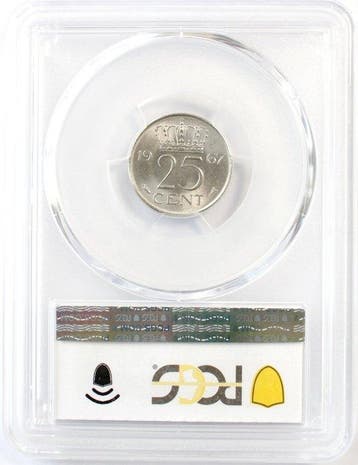 Nederland. Juliana. 25 Cent 1967 zilverkleurig nikkel