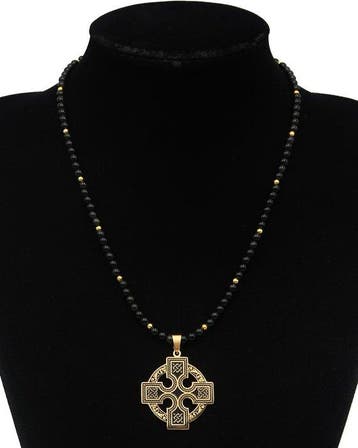 Keltisch kruis van de Hoge Koningen in obsidiaan – Druïde