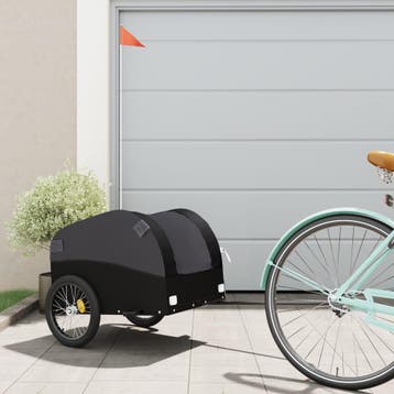 vidaXL Fietstrailer 30 kg ijzer zwart, Verzenden, Nieuw