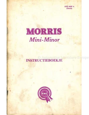 1964 MORRIS MINI-MINOR INSTRUCTIEBOEKJE NEDERLANDS