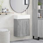 vidaXL Badkamermeubel met kraan Grijs Sonoma 45,5 x 25,5 x, Verzenden, Nieuw