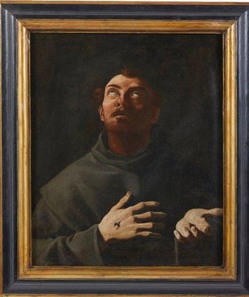 Pittore Caravaggesco (XVII) - San Francesco in estasi