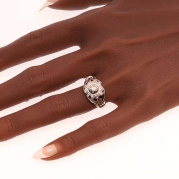 Ring - 18 karaat Witgoud - 0.42ct. tw. - Diamant - Vintage