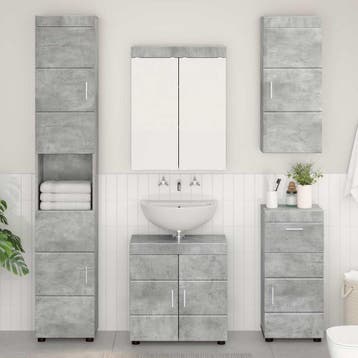 vidaXL Badkamer wandkast TULUM Beton Grijs 37 x 24,5 x 86 cm, Verzenden