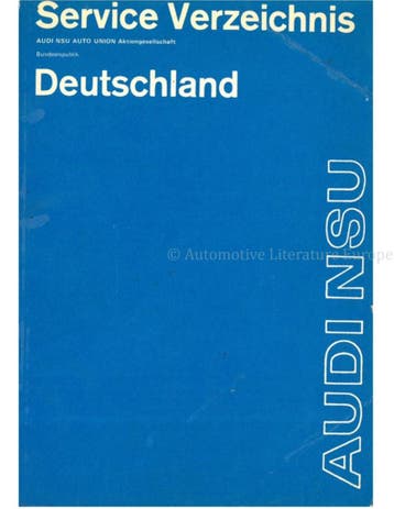 1971 NSU AUDI DEALER- EN SERVICE NETWERK HANDLEIDING, Auto diversen, Handleidingen en Instructieboekjes