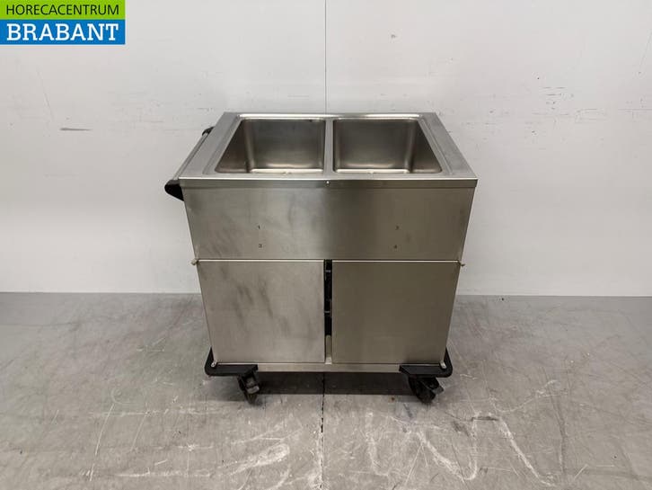 Bain-Marie mobile Rieber en acier inoxydable 2 x 1/1 GN avec, Zakelijke goederen, Horeca | Keukenapparatuur, Verzenden