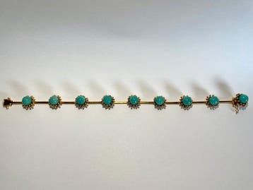 UnoAErre - Armband - 18 karaat Geel goud Turquoise -, Nieuw