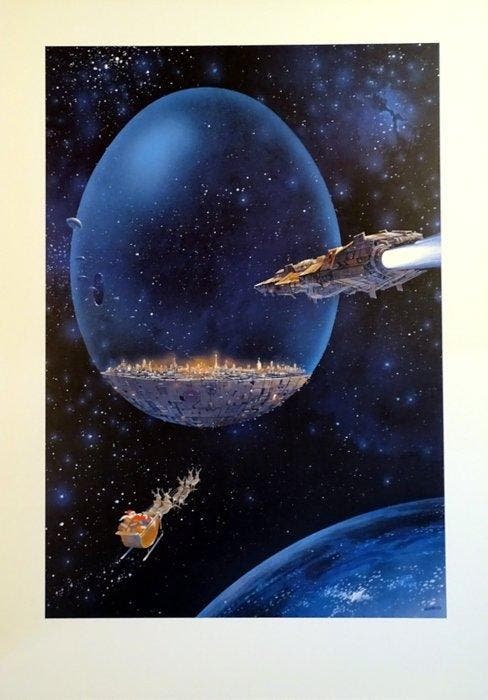 Moebius - 1 Offset Print - Le Père Noël dans lespace, Boeken, Stripverhalen