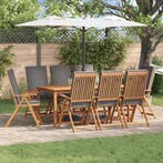 vidaXL Tuinstoel 8 pcs Bruin en Grijs 57 x 71.5 x 104 cm, Tuin en Terras, Tuinstoelen, Verzenden, Nieuw