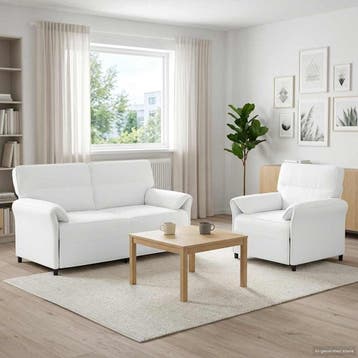 vidaXL bank / zetelstel 2 st Wit Stof, Huis en Inrichting, Verzenden, Nieuw