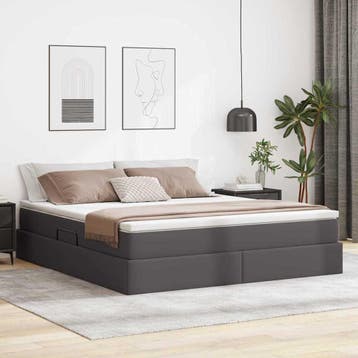 vidaXL Opslag bed met matras met matras Grijs 180 x 200 cm, Huis en Inrichting, Slaapkamer | Bedden, Verzenden, Nieuw