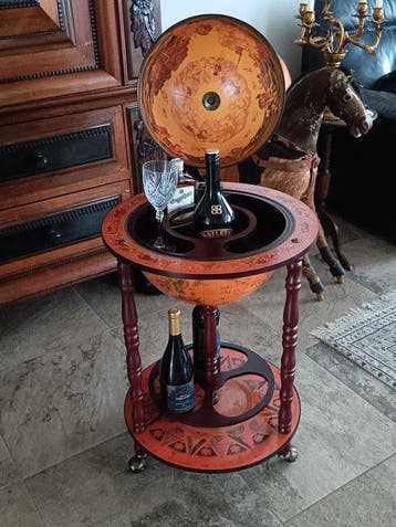 Drankkast - wijn of drankenbar - hout metaal