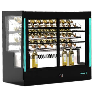 Wijnkoelvitrine | PAK | 40x 75cl | Zwart | +2°C/+6°C |, Verzenden, Nieuw in verpakking