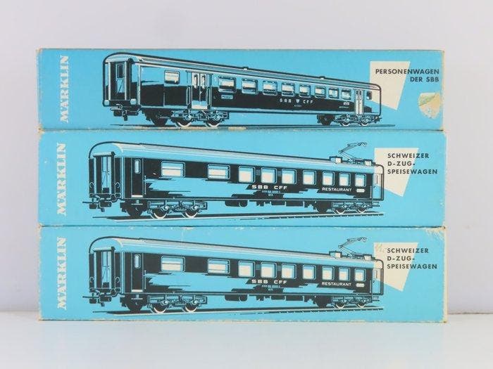 Märklin H0 - 4066/4068 - Modeltrein personenwagen (3) - 3x, Hobby & Loisirs créatifs, Trains miniatures | HO