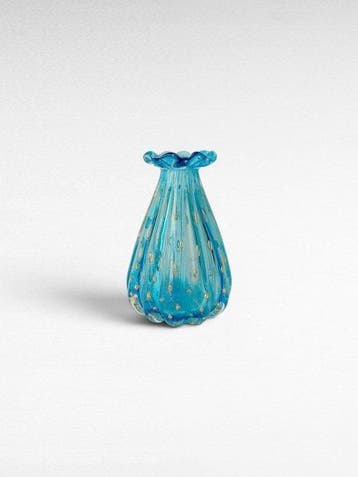 Vaas - Muranoglas - Vaas met bubbels van 24-karaats goud