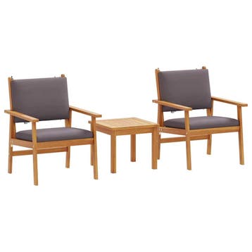 vidaXL Tuinbank Set 3 st 2-Aantal zitplaatsen Antraciet, Verzenden, Nieuw