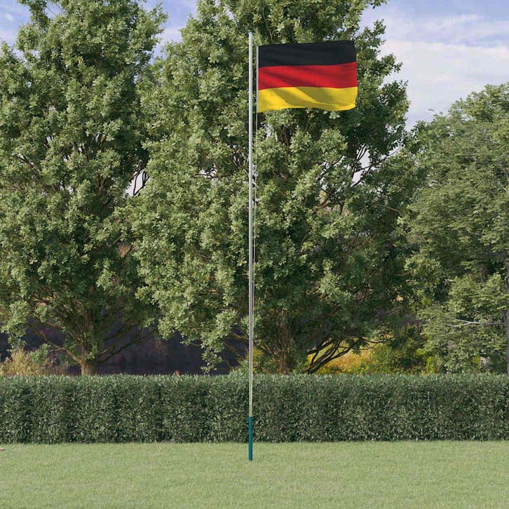vidaXL Vlag met vlaggenmast Duitsland 6,08 m aluminium, Diversen, Vlaggen en Wimpels, Nieuw, Verzenden