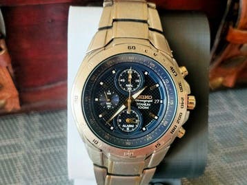 Seiko - Titanium Chronograph Alarm SNAB93P1 - Sans prix de