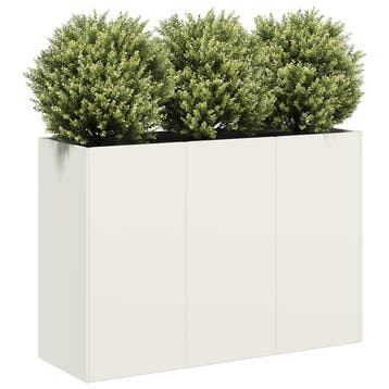 vidaXL Plantenbak 120x40x80 cm koudgewalst staal wit, Verzenden