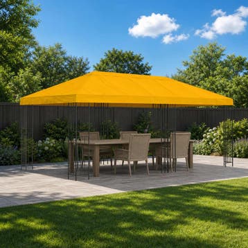 vidaXL Tuinpaviljoen 6 x 3 m Geel Polyester en Staal 190 gsm, Verzenden, Nieuw