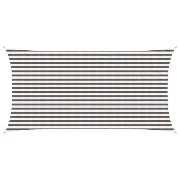 vidaXL Zonneschaduwzeil Lichtgrijs en wit 2,5 x 5 m HDPE, Jardin & Terrasse, Parasols, Envoi