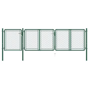 vidaXL Tuinpoort staal 400x100 cm groen, Verzenden, Nieuw