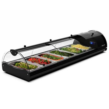 Tapasvitrine | SELF-SERVICE | Zwart | 4x 1/3 GN | +2°C/+6°C, Verzenden, Nieuw in verpakking