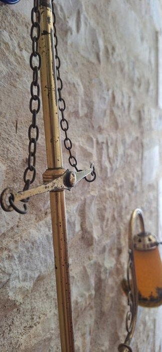 Plafondlamp - Messing, Glas
