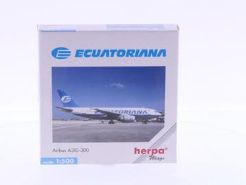 Schaal 1:500 Herpa 501088 Ecuatoriana Airbus A310-300 Reg..., Ophalen of Verzenden