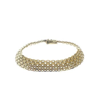 Gouden fantasie schakelarmband, Ophalen of Verzenden, Gebruikt, Goud, Goud