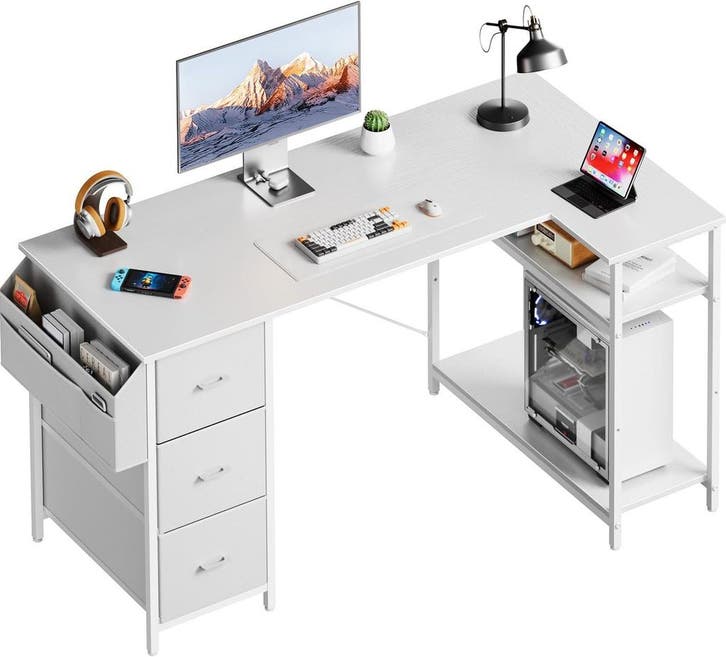 Bureau - Computertafel - Computerbureau - 140x78 cm - Wit, Maison & Meubles, Bureaux, Envoi