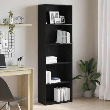 vidaXL Boekenkast 60x30x189 cm spaanplaat zwart eikenkleurig, Verzenden, Nieuw