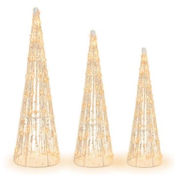 2dekans | Coast Verlichte Kerstkegelbomen Set van 3 –, Ophalen of Verzenden